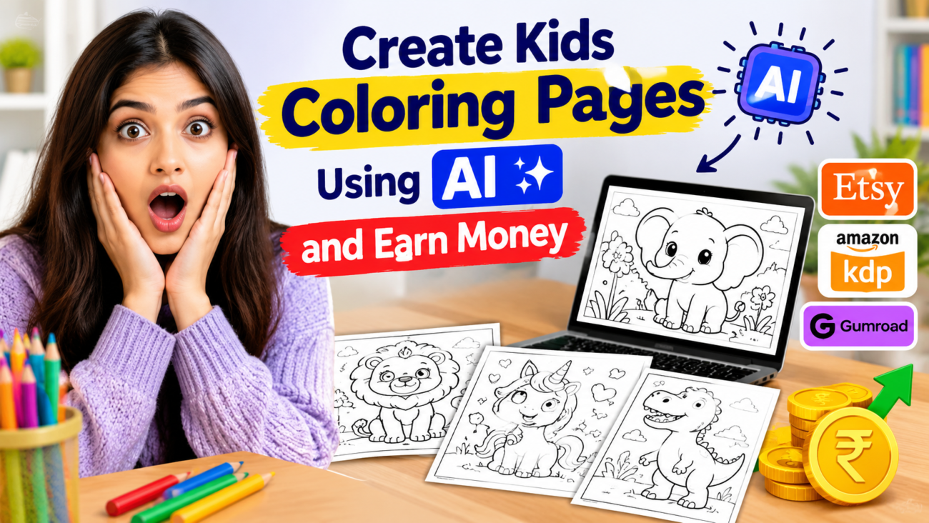 Create Coloring Pages For Kids Using AI and Earn Money from them Know How